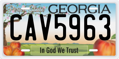 GA license plate CAV5963