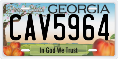 GA license plate CAV5964