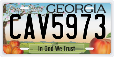 GA license plate CAV5973