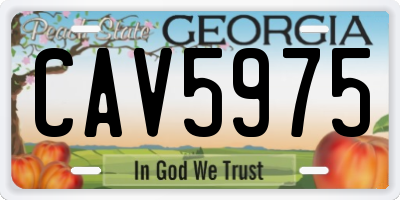 GA license plate CAV5975
