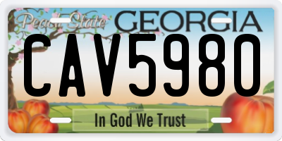 GA license plate CAV5980