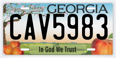 GA license plate CAV5983