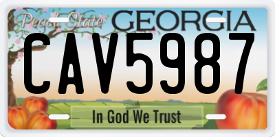 GA license plate CAV5987