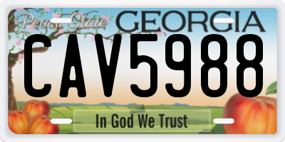 GA license plate CAV5988