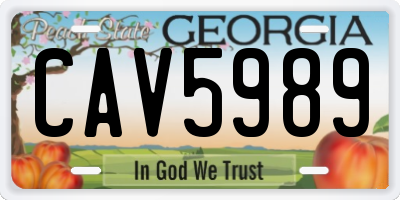 GA license plate CAV5989
