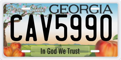 GA license plate CAV5990