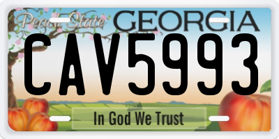 GA license plate CAV5993