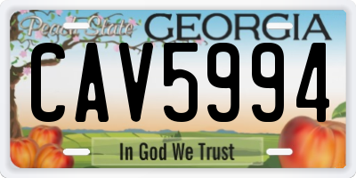 GA license plate CAV5994