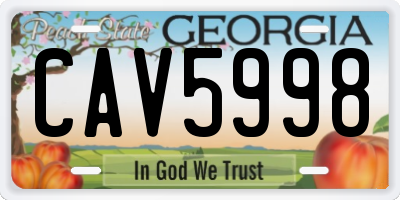 GA license plate CAV5998