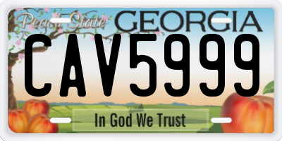 GA license plate CAV5999