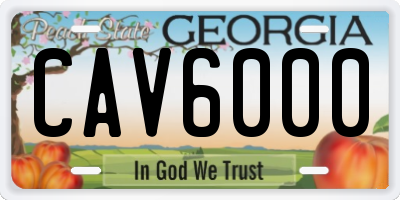 GA license plate CAV6000