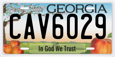 GA license plate CAV6029