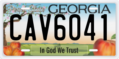 GA license plate CAV6041