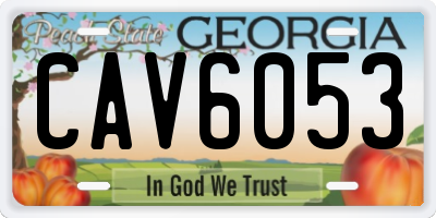 GA license plate CAV6053