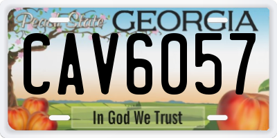GA license plate CAV6057