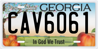 GA license plate CAV6061