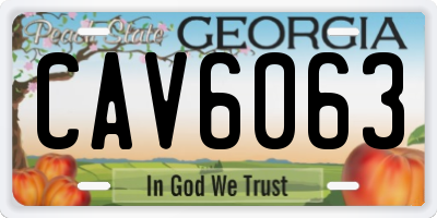 GA license plate CAV6063