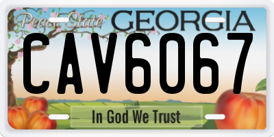 GA license plate CAV6067