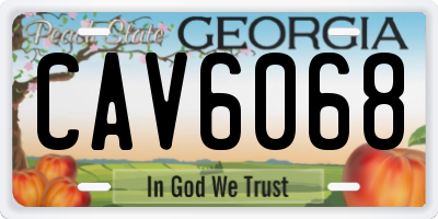 GA license plate CAV6068