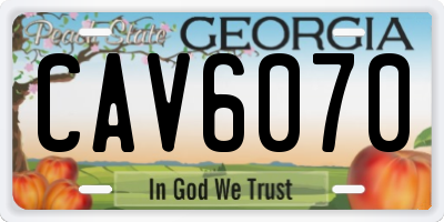 GA license plate CAV6070
