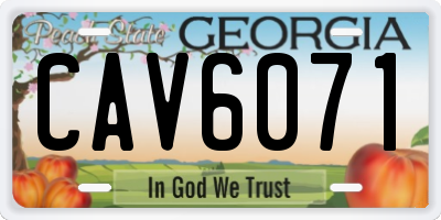 GA license plate CAV6071