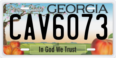 GA license plate CAV6073