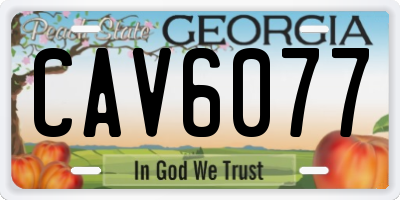 GA license plate CAV6077