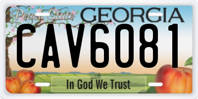 GA license plate CAV6081