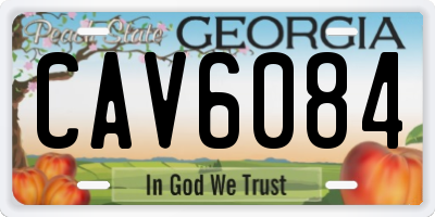 GA license plate CAV6084