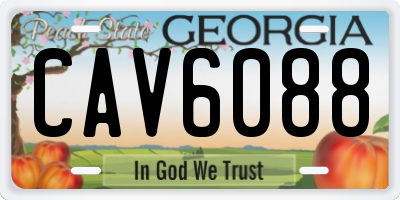GA license plate CAV6088