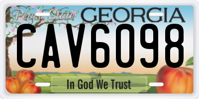 GA license plate CAV6098