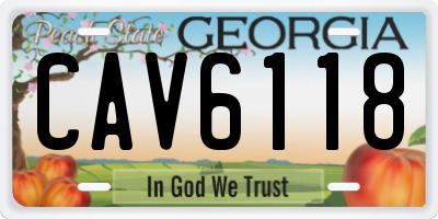 GA license plate CAV6118