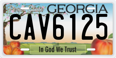 GA license plate CAV6125
