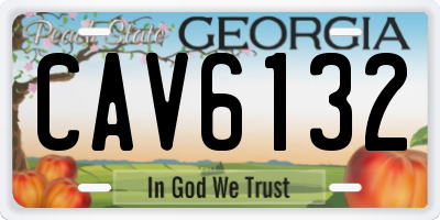 GA license plate CAV6132