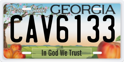 GA license plate CAV6133