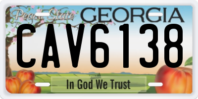 GA license plate CAV6138