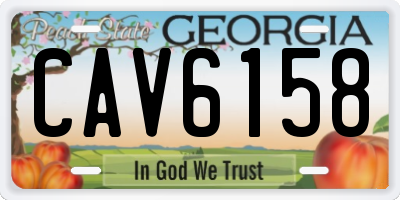GA license plate CAV6158