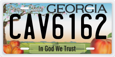GA license plate CAV6162