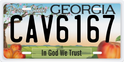 GA license plate CAV6167