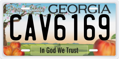 GA license plate CAV6169