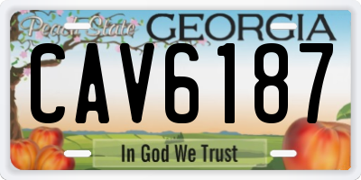 GA license plate CAV6187