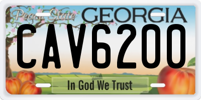GA license plate CAV6200