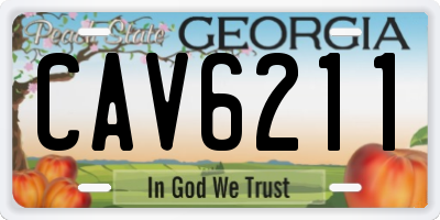 GA license plate CAV6211