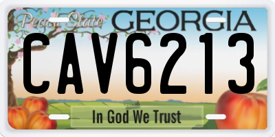 GA license plate CAV6213