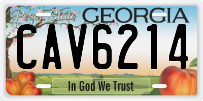 GA license plate CAV6214