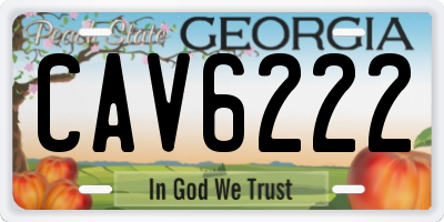 GA license plate CAV6222