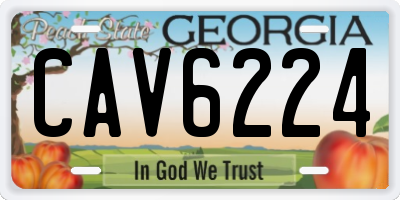 GA license plate CAV6224