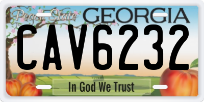 GA license plate CAV6232