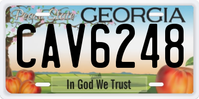GA license plate CAV6248
