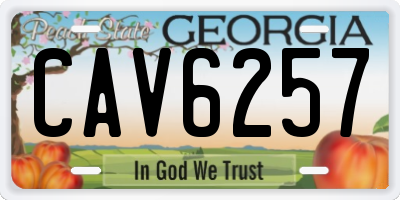 GA license plate CAV6257
